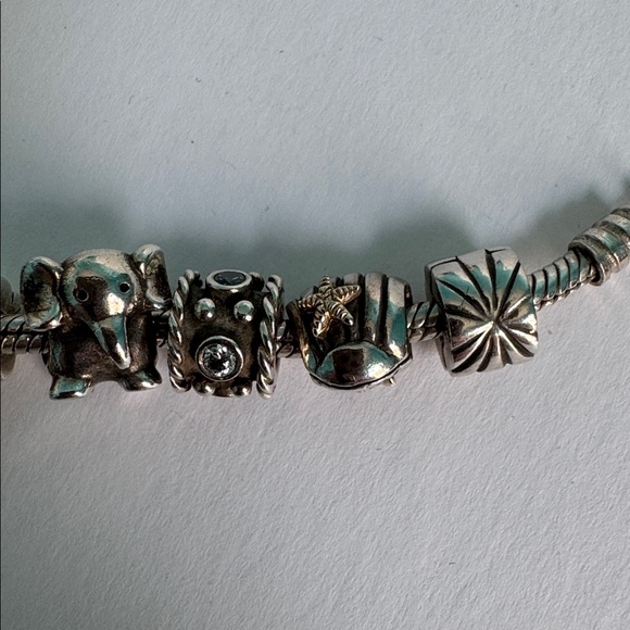 Pandora Silver Charm Bracelet w/charms - Picture 5 of 8